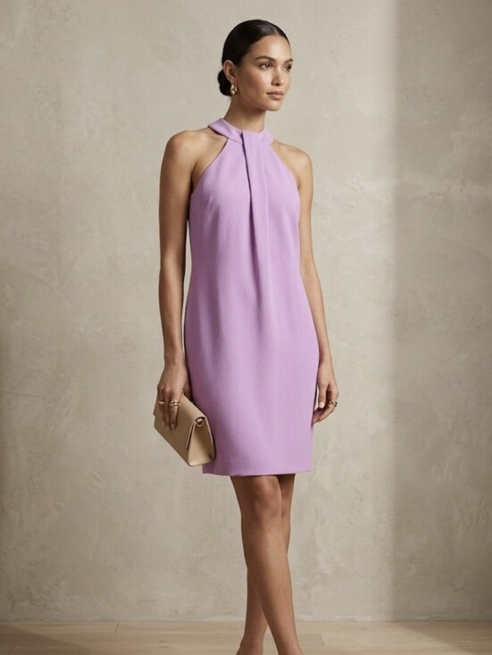 Trina Turk Dresses & Skirts - Trina Turk NWT Lavender Halter Pleated Shift Mini Dress Cocktail Wedding Size 2